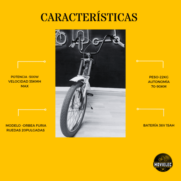 Orbea Furia Vintage Electrificada – E-Bike Clásica 36V 500Wh - Imagen 4